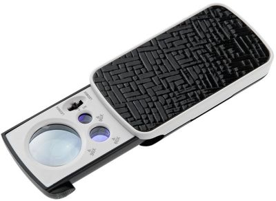 Лупа складная Veber 10x/20x/30x, с подсветкой (774-3ZX)