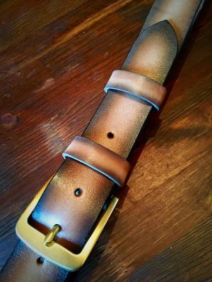 Ремень (ручная работа, натуральная кожа), коричневый