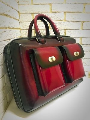 Портфель Deal (ручная работа, натуральная кожа), бордовый