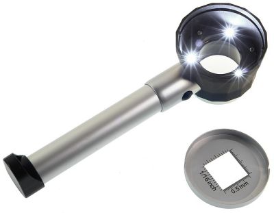 Лупа измерительная Veber 10х, 25 мм, с подсветкой (8011)
