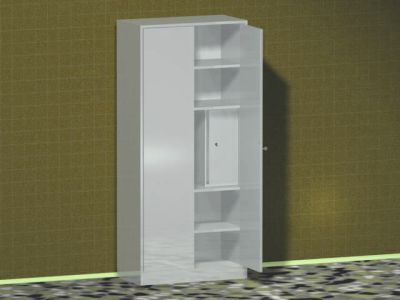 Шкаф двухдверный AS-H8 с замком, 4 полки, сейфом, без ножек арт. 10576