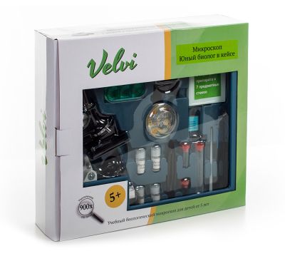 Микроскоп Velvi «Юный биолог» 100-900x, в кейсе
