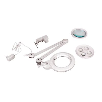 Лупа-лампа на струбцине Veber LED Bi-color, со сменными линзами и подсветкой (8608D)