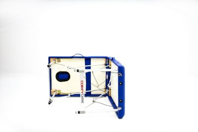 Стол массажный алюминий, 3-х секционный, синий MET Comfort A3