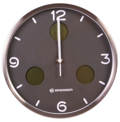 Часы настенные Bresser (Брессер) MyTime io NX Thermo/Hygro, 30 см, серые