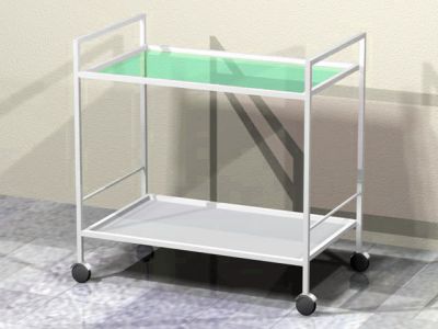 Столик-тележка медицинский инструментальный (металл) 2 полки