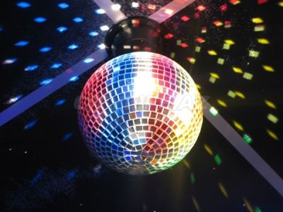 Шар зеркальный из цветных зеркал с приводом вращения 35 см арт. 12607