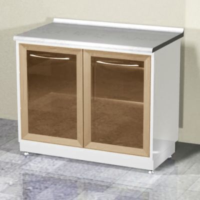 Металлическая тумба двойная с 2 полками