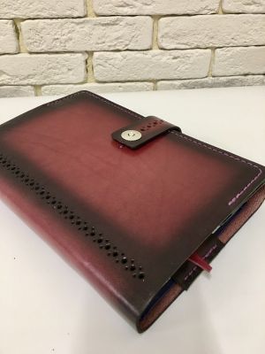 Блокнот а5 (ручная работа, натуральная кожа), бордовый