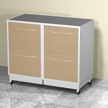 Передвижная тумба двойная с 4 ящиками