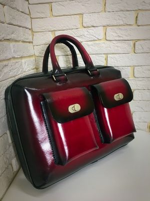 Портфель Deal (ручная работа, натуральная кожа), бордовый