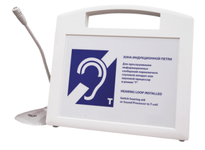 Портативная информационная индукционная система Исток А2 С РАДИОМИКРОФОНОМ НА СТОЙКЕ и встроенным пл