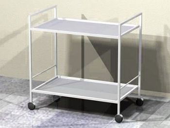 Столик-тележка медицинский инструментальный (металл) 2 полки