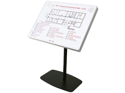 Тактильно-звуковая мнемосхема 820х620 в комплекте с наклонной стойкой арт. ИА25045