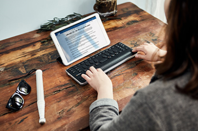 Портативный тактильный дисплей Брайля Qbraille XL