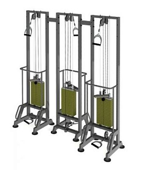 ТРБ2500-3Р-80. Тренажер блочный реабилитационный строенный стеки по 80 кг высота 2500 мм арт. PrG248