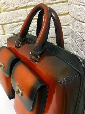 Портфель Deal (ручная работа, натуральная кожа), темно-оранжевый