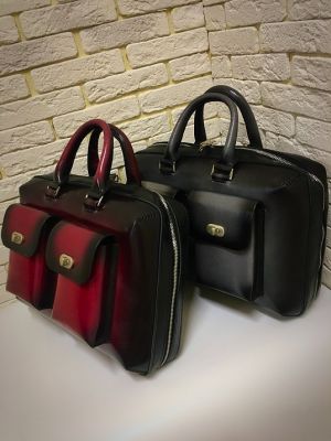 Портфель Deal (ручная работа, натуральная кожа), серый