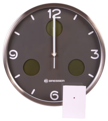 Часы настенные Bresser (Брессер) MyTime io NX Thermo/Hygro, 30 см, серые