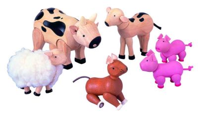 Набор деревянных домашних животных для фермы