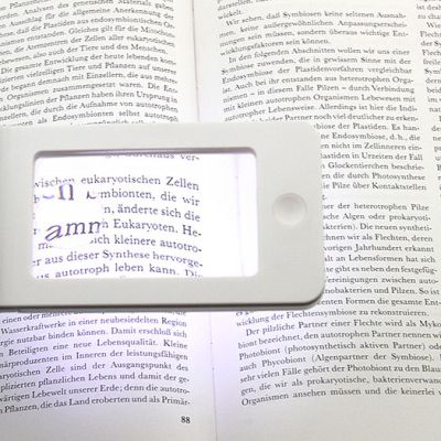 Лупа для чтения Veber 2,5x/4x, 75x43 мм, белая, с подсветкой (G188)