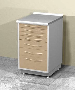 Металлическая тумба напольная с 7 ящиками