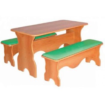 Стол фигурный с 2-мя скамейками