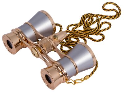 Бинокль Levenhuk (Левенгук) Broadway 325F с подсветкой и цепочкой, серебряный