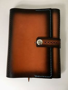 Блокнот а5 (ручная работа, натуральная кожа), оранжевый