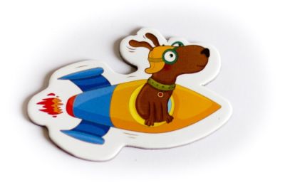 Веселый магнит «Собака на ракете» (детский)