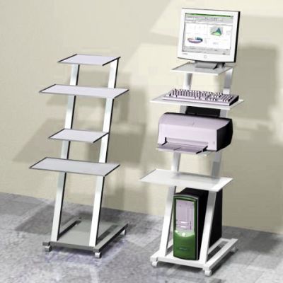 Столик-тележка медицинский инструментальный (металл) с 5 полками для аппаратуры