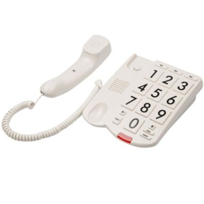 Телефон с крупными кнопками, цвет белый