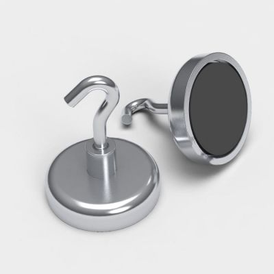 Магнит круглый с крючком для подвеса MAG-HOOK (диаметр 25 мм)