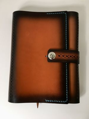 Блокнот а5 (ручная работа, натуральная кожа), оранжевый