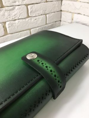 Блокнот а5 (ручная работа, натуральная кожа), зеленый