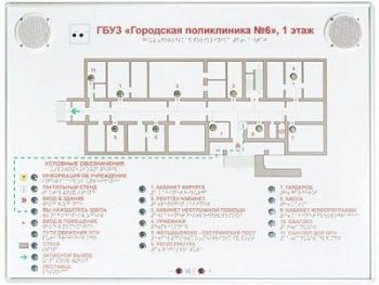 Тактильно-звуковая мнемосхема 920х1220 в комплекте с вертикальной стойкой арт. ИА27035