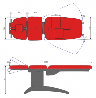 Тракционный стол (кровать) для сухого вытяжения позвоночника «ОРМЕД-Тракцион» арт. Or23498