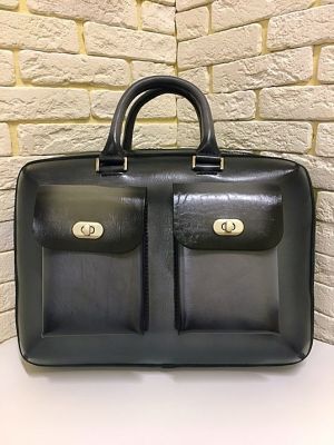 Портфель Deal (ручная работа, натуральная кожа), серый