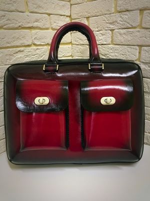 Портфель Deal (ручная работа, натуральная кожа), бордовый