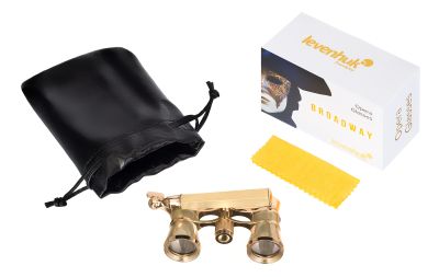 Театральный бинокль-лорнет Levenhuk Broadway 325E, золотистый