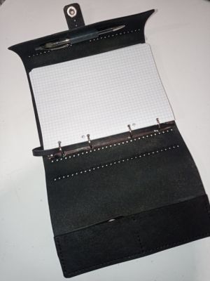 Блокнот а5 (ручная работа, натуральная кожа), черный