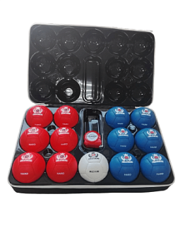 Набор для игры Бочча с жесткими мячами в жестком кейсе FIELD GEAR (с набором для судейства)