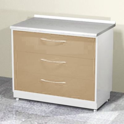 Металлическая тумба двойная с 3 ящиками