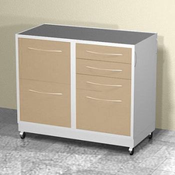 Передвижная тумба двойная с 6 ящиками