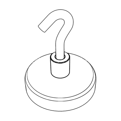 Магнит круглый с крючком для подвеса MAG-HOOK (диаметр 25 мм)