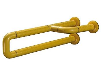 Поручень неоткидной трехопорный с антибактериальным покрытием, аллюминий с нейлоновым антибактериаль