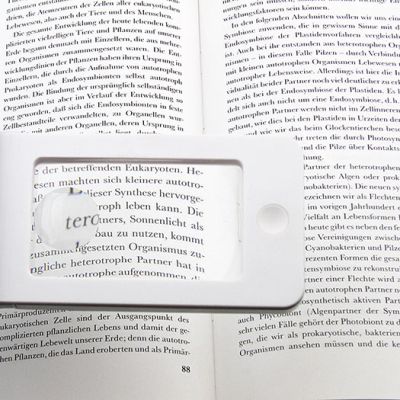 Лупа для чтения Veber 2,5x/4x, 75x43 мм, белая, с подсветкой (G188)