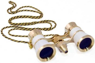 Бинокль Levenhuk (Левенгук) Broadway 325F с подсветкой и цепочкой, белый