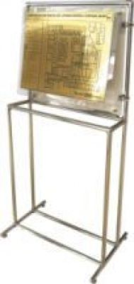 Тактильный стенд азбукой Брайля (стандарт) + Усиленная металлическая напольная стойка