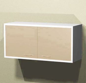 Навесная металлическая тумба с 1 полкой и 2 дверями